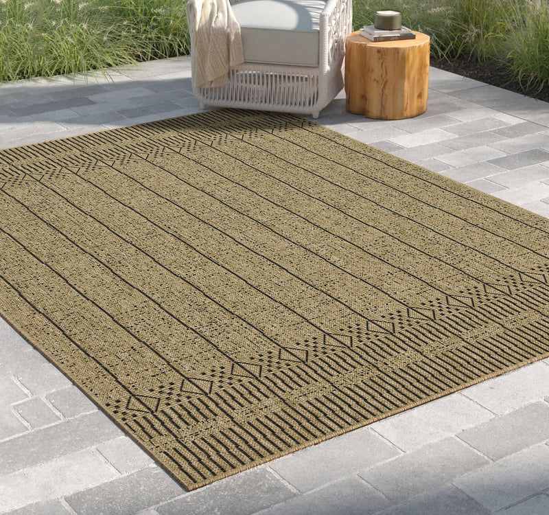 Earth - 7'10" X 10'3" Polypropylene, Indoor, Outdoor Area Rug - Jute / Black - R&R Furniture Gallery (Fountain Valley, CA)