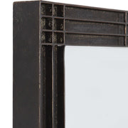 Uttermost Gower vanity mirror with aged black finish, featuring a stylish rectangular design and a sleek, modern frame.