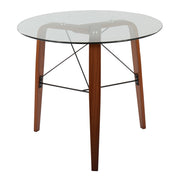 Lumi Source Trilogy contemporary round dinette table with sleek wooden top and modern design for dining rooms.