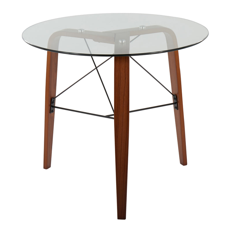Lumi Source Trilogy contemporary round dinette table with sleek wooden top and modern design for dining rooms.