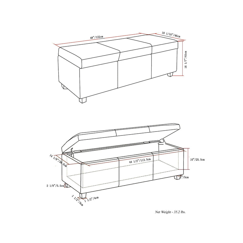 Avalon - Multifunctional Storage Ottoman Bench - R&R Furniture Gallery (Fountain Valley, CA)