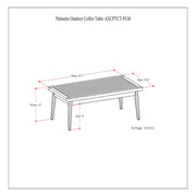 Simpli-Home Palmetto outdoor coffee table in light teak wood with slatted top and sturdy legs for patio or garden use
