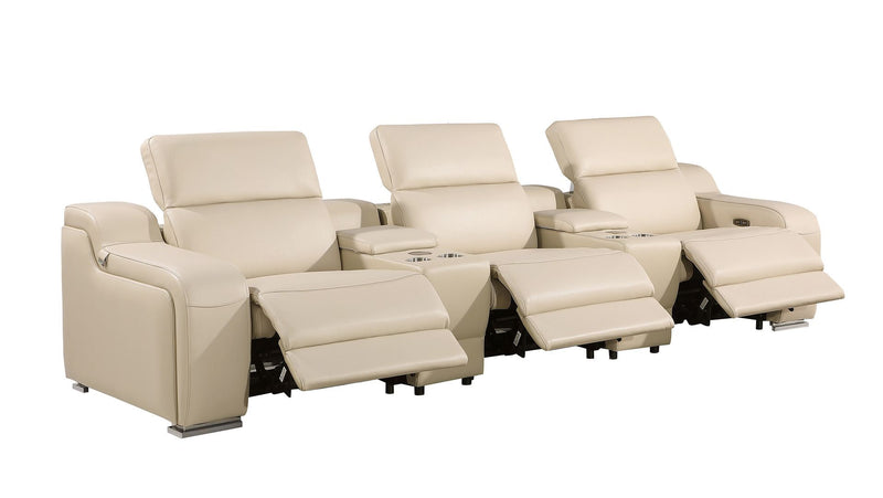 1116 - 5-Piece Modular Power Reclining Sofa In With 3 Power Recliners & Power Headrests