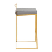 Set of two Lumi Source Fuji contemporary glam design counter stools with sleek seats and modern metal legs.