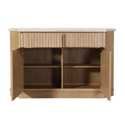 Qwin - Server With Marble Top - Marble Top & Oak - R&R Furniture Gallery (Fountain Valley, CA)