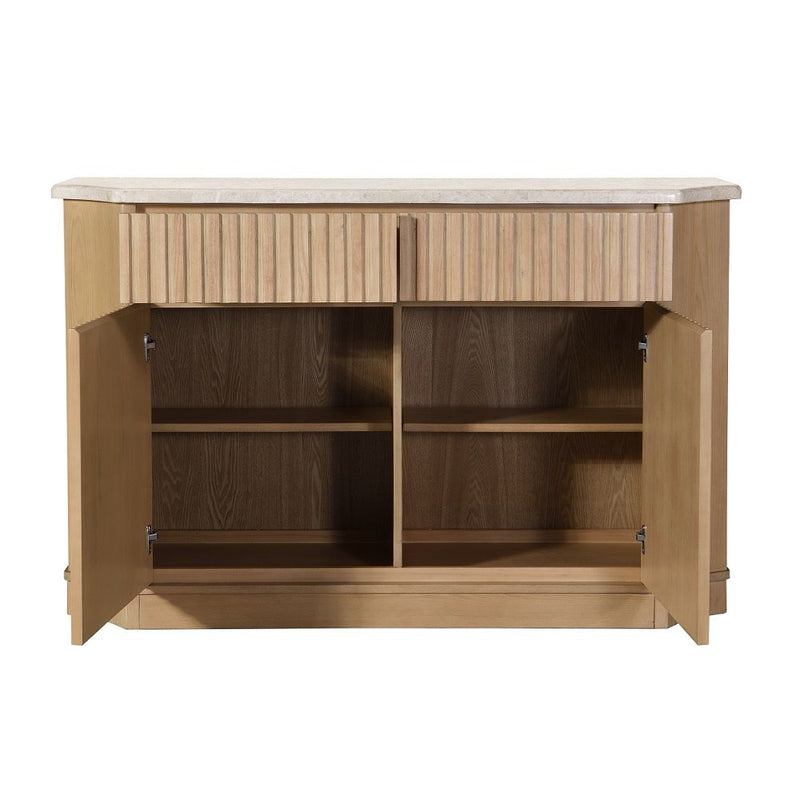Qwin - Server With Marble Top - Marble Top & Oak - R&R Furniture Gallery (Fountain Valley, CA)