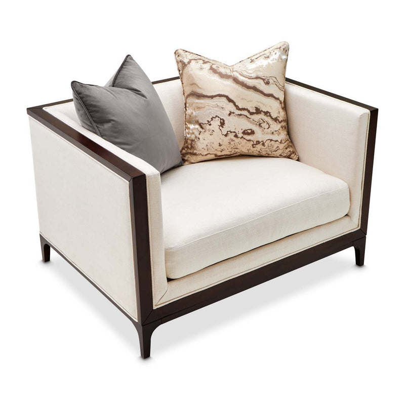 Belmont Place - Matching Chair - Cream / Espresso - R&R Furniture Gallery (Fountain Valley, CA)