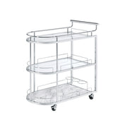 Inyo - Serving Cart - Clear Glass & Chrome - R&R Furniture Gallery (Fountain Valley, CA)