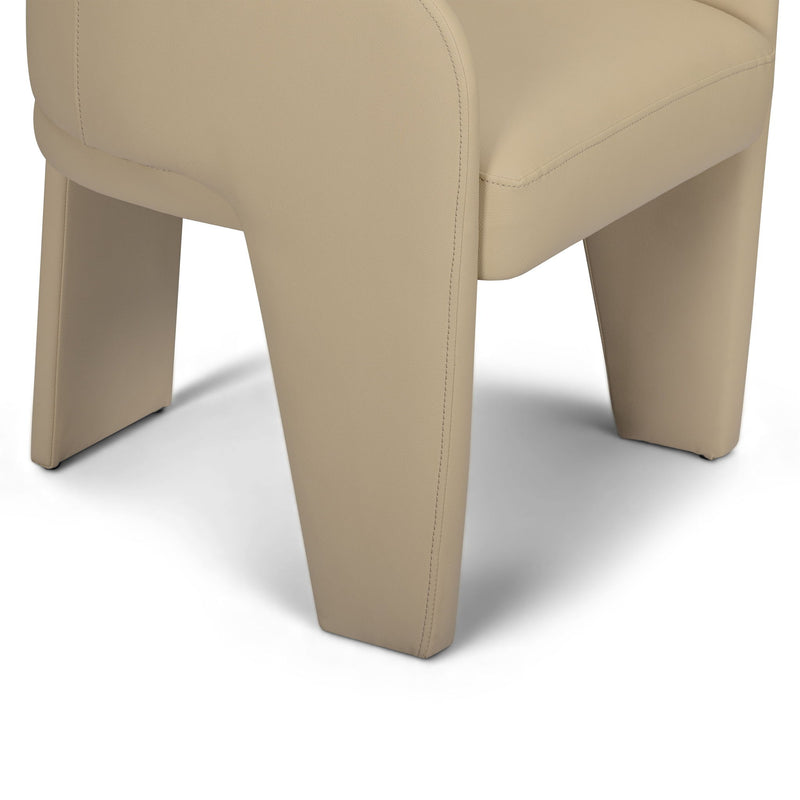 Leo - Performance Vegan Leather Dining Chair - Taupe - R&R Furniture Gallery (Fountain Valley, CA)