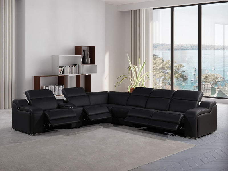 1116 - 7-Piece L-Shaped Sectional Sofa In With 4 Power Recliners & Power Headrests - R&R Furniture Gallery (Fountain Valley, CA)
