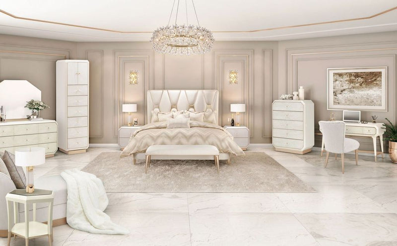 La Rachelle - 2-Drawer Nightstand - Champagne - R&R Furniture Gallery (Fountain Valley, CA)