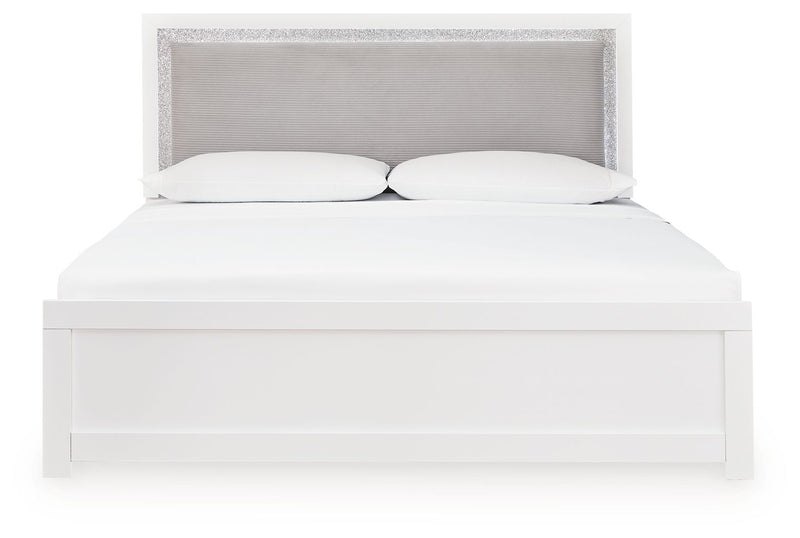 Maeling - King Upholstered Panel Bed - White - R&R Furniture Gallery (Fountain Valley, CA)