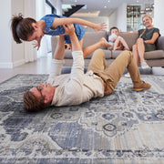 Payas - 8' X 10' Medallion Area Rug - Cream / Blue - R&R Furniture Gallery (Fountain Valley, CA)