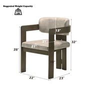 Destin - Side Chair - Light Gray Fabric & Walnut - R&R Furniture Gallery (Fountain Valley, CA)