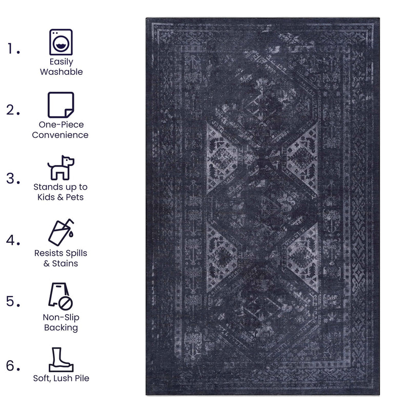 Maval - Trendy Washable Area Rug - R&R Furniture Gallery (Fountain Valley, CA)