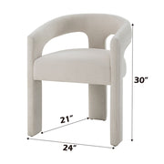 Gamarya - Side Chair (Set of 2) - White Chenille - R&R Furniture Gallery (Fountain Valley, CA)