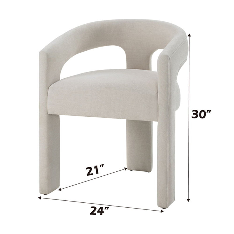 Gamarya - Side Chair (Set of 2) - White Chenille - R&R Furniture Gallery (Fountain Valley, CA)