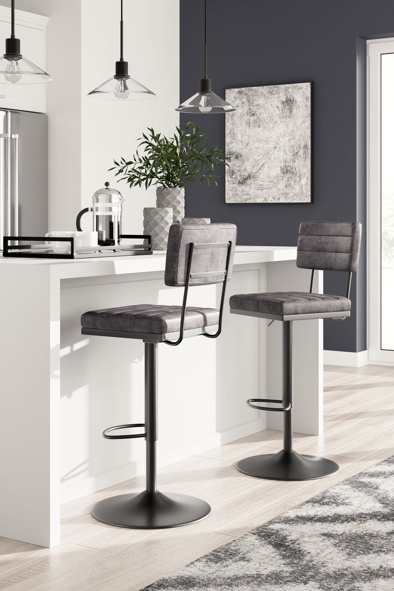 Strumford - Tall Swivel Barstool (Set of 2) - R&R Furniture Gallery (Fountain Valley, CA)