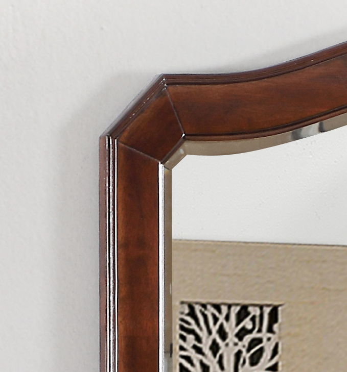 Glory Furniture Triton Cappuccino mirror with a sleek, modern frame, showcasing its stylish design and smooth finish.