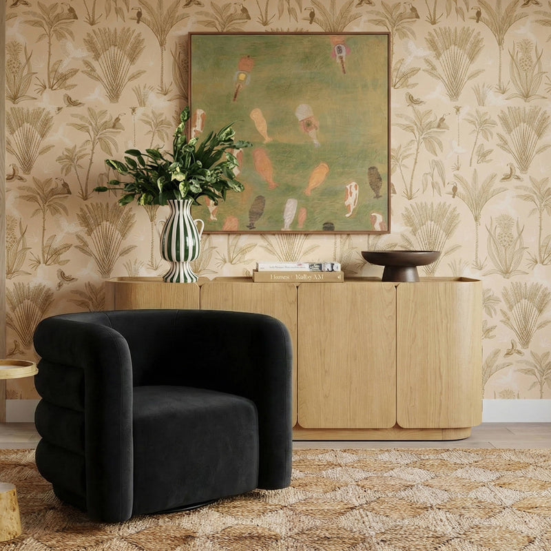 Curves - Velvet Swivel Accent Chair - R&R Furniture Gallery (Fountain Valley, CA)