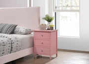 Glory Furniture Dove Tailed Drawers 3-Drawer Nightstand with accent design, wood finish, and modern style for bedroom decor.