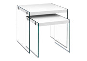 Accent Nesting Table Clear Tempered Glass For Living Room (Set of 2) - R&R Furniture Gallery (Fountain Valley, CA)