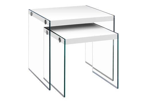Accent Nesting Table Clear Tempered Glass For Living Room (Set of 2) - R&R Furniture Gallery (Fountain Valley, CA)