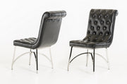 Silvie Modern Black Leatherette Dining Chair — view 2