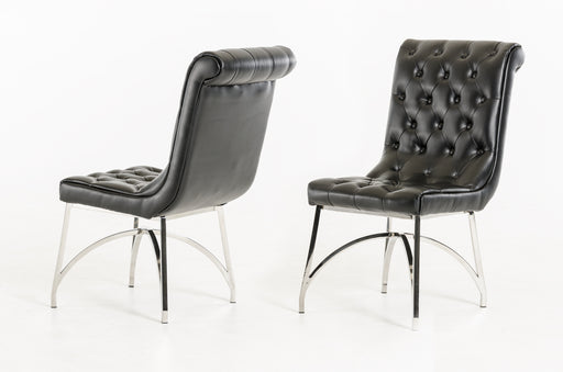 Silvie Modern Black Leatherette Dining Chair — view 2