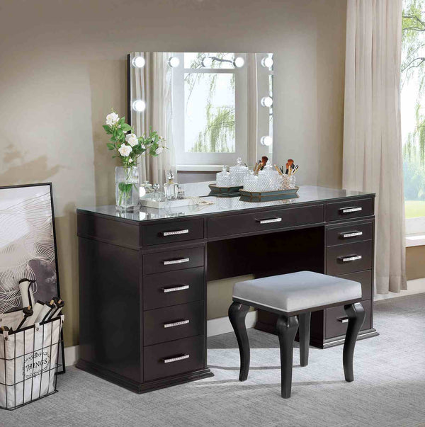 Valentina - Vanity w/ Stool, Gray
