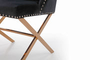 Alexia Modern Black & Rosegold Dining Chair — view 2