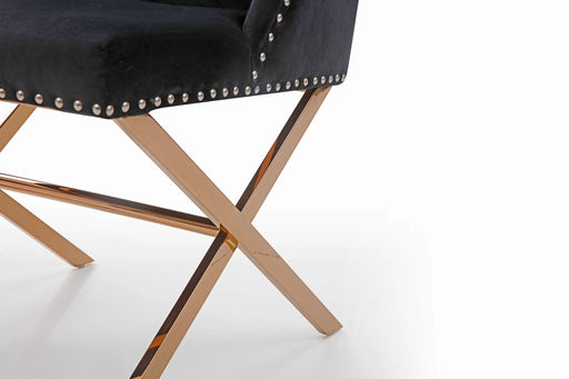 Alexia Modern Black & Rosegold Dining Chair — view 2