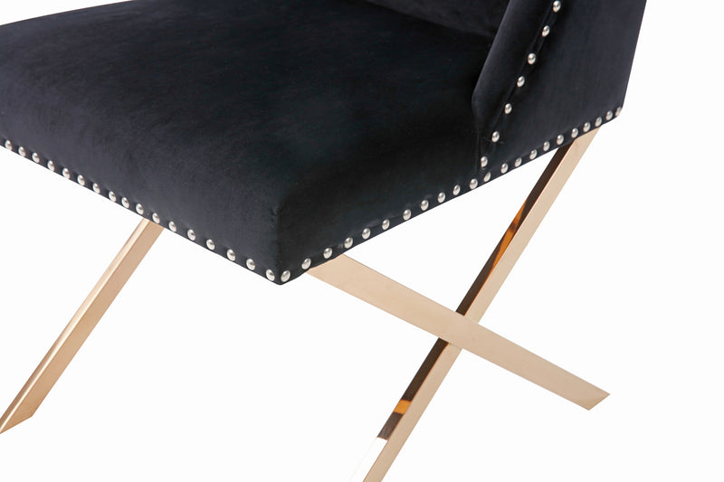 Alexia Modern Black & Rosegold Dining Chair