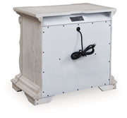 Bruchandi - Three Drawer Night Stand - Antique White - R&R Furniture Gallery (Fountain Valley, CA)