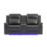 Ian - Power Reclining Sofa With LED Lighting, Surround Sound & Subwoofer - Charcoal