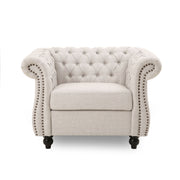 Nexuson - Upholstered Chesterfield Chair With Deep Tufted And Nailhead Trim - R&R Furniture Gallery (Fountain Valley, CA)
