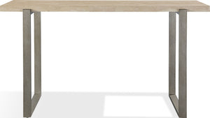 Ariela Natural Travertine Console Table with Bronze Metal Base