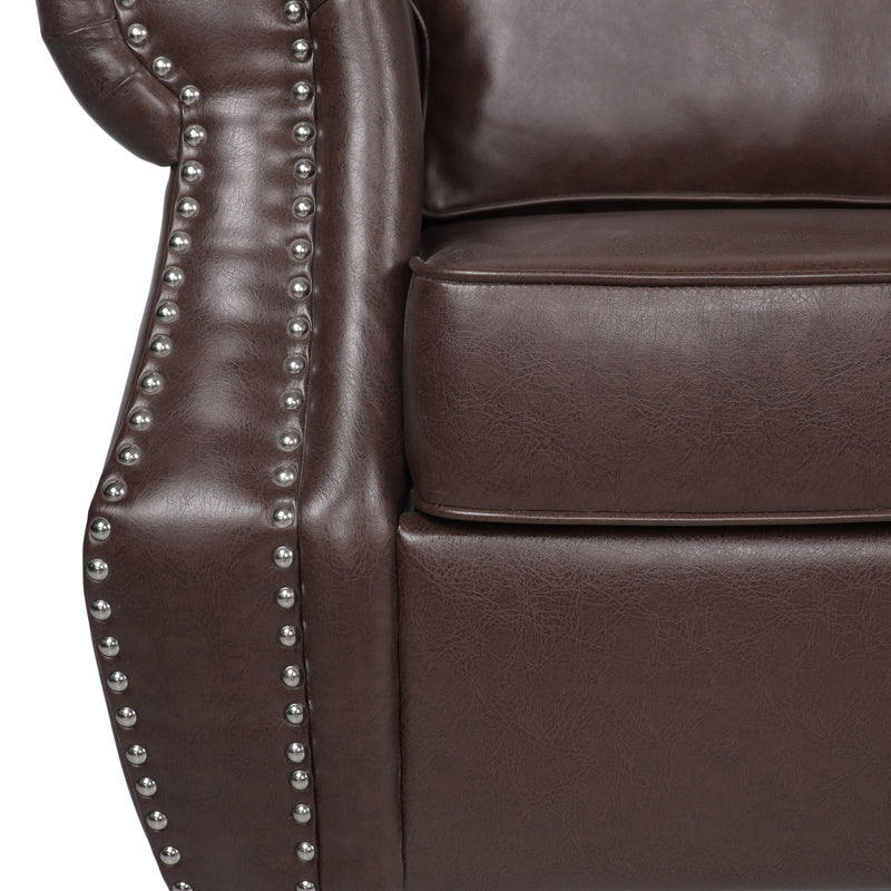 Contemporary 3 Seater Sofa With Nailhead Trim - R&R Furniture Gallery (Fountain Valley, CA)