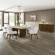 Kasha - Dining Table With Marble Top Top - Vintage Oak - R&R Furniture Gallery (Fountain Valley, CA)