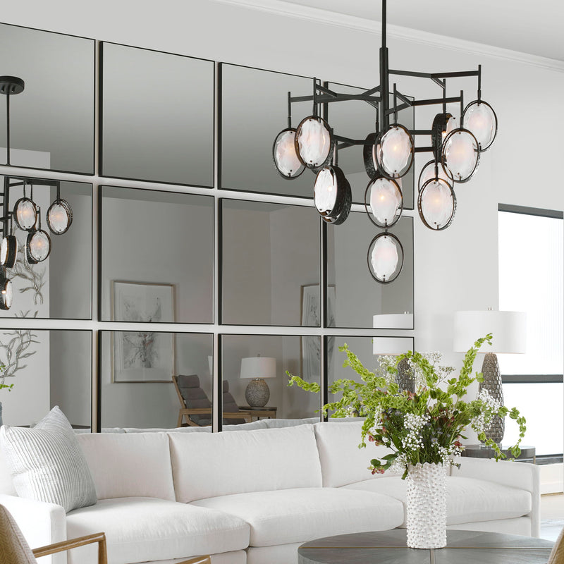 Uttermost Alexo square wall mirror with sleek frame, reflecting minimalistic modern design, ideal for contemporary interior decor.