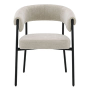 Jirina - Chenille Arm Chair (Set of 2) - Beige & Black - R&R Furniture Gallery (Fountain Valley, CA)