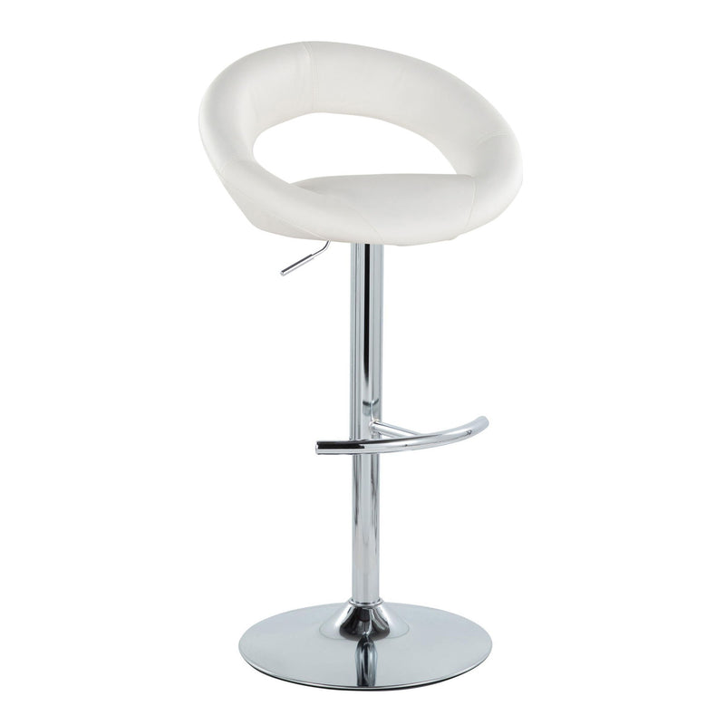 Lumi Source Posh contemporary adjustable barstool set with swivel, rounded T footrest, featuring modern design and sleek finish.