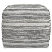Carina - Square Woven Pouf - Black White - R&R Furniture Gallery (Fountain Valley, CA)