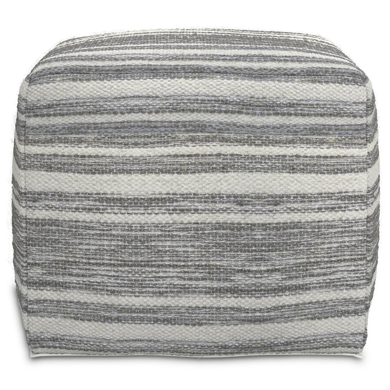 Carina - Square Woven Pouf - Black White - R&R Furniture Gallery (Fountain Valley, CA)