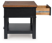 Wildenauer - Rectangular End Table - Brown / Black - R&R Furniture Gallery (Fountain Valley, CA)