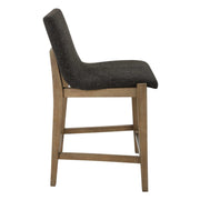 Uttermost Klemens counter stool with wooden seat and metal legs, 24-27 inch height, modern industrial design.