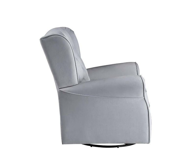 Zeger - Swivel Chair With Glider - Gray Fabric - R&R Furniture Gallery (Fountain Valley, CA)