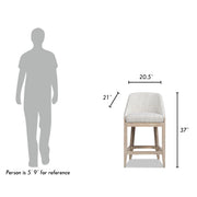 Newport - Coastal Curved Back Upholstered Counter Stool - Two Tone Neutral Gray - R&R Furniture Gallery (Fountain Valley, CA)