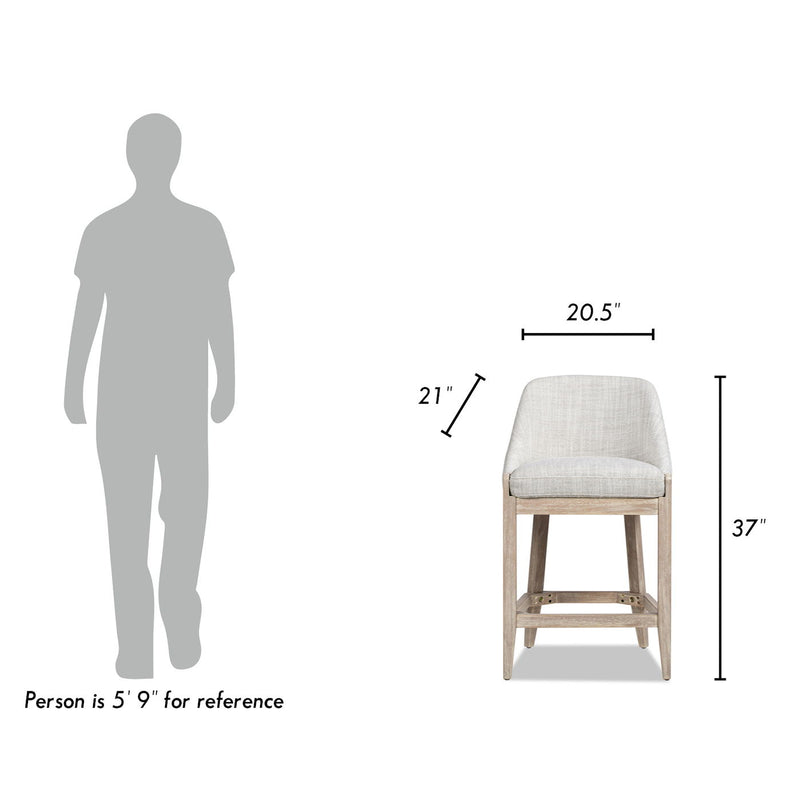 Newport - Coastal Curved Back Upholstered Counter Stool - Two Tone Neutral Gray - R&R Furniture Gallery (Fountain Valley, CA)