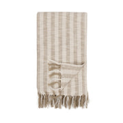 Classic Home Linna 50x70-inch ivory and natural throw blanket draped over a sofa for cozy home decor.